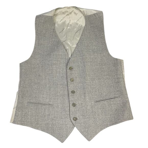 Yves Saint Laurent Light Grey Wool Vest Waistcoat Size 44 YSL Vintage Academia - Picture 1 of 6